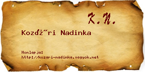 Kozári Nadinka névjegykártya